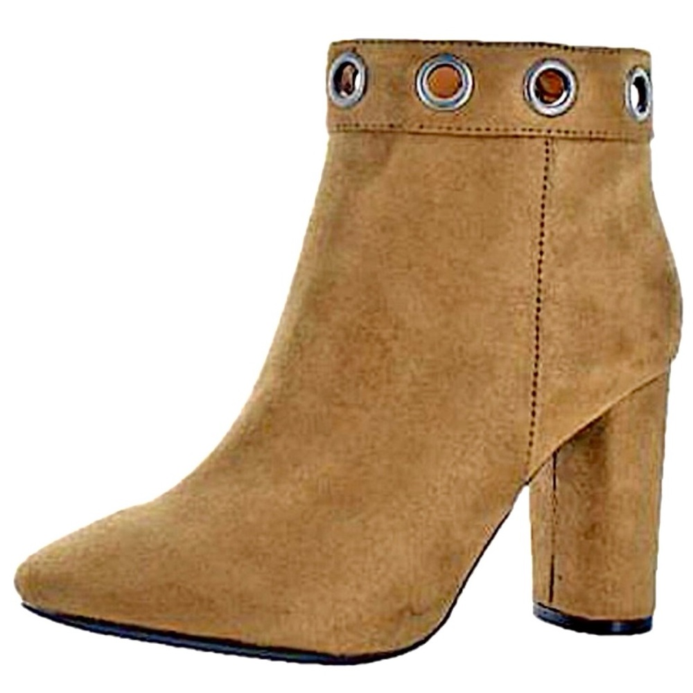 - Not Rated 6.5 Suede Grommet Heeled Ankle Booties! NEW! - Picture 11 of 15